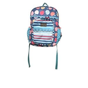 Matilda Jane Girls Apple Print Backpack & Lunchbox Set Striped & Polka Dot Detai